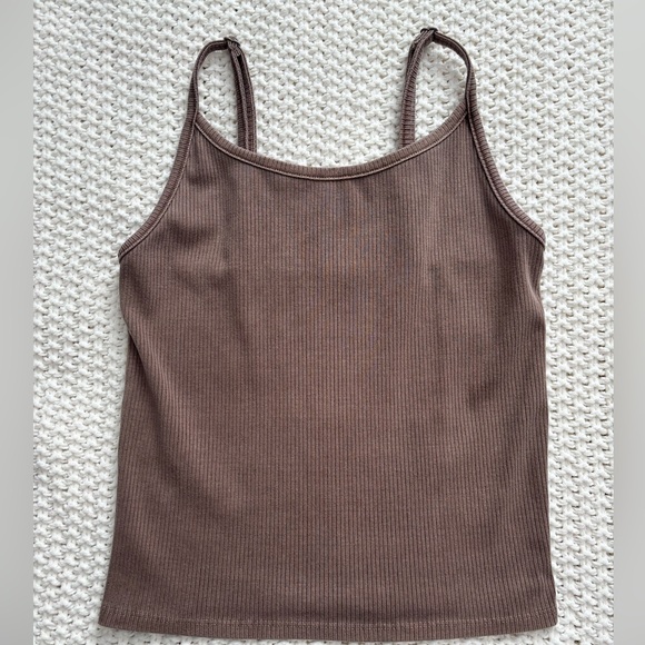 American Eagle Outfitters Tops - NWOT Light Brown Ribbed Tank Top with Adjustable Straps